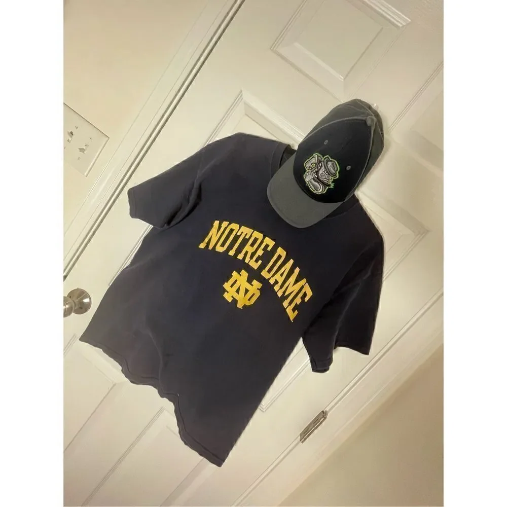 Notre Dame men’s navy t-shirt and baseball hat size large